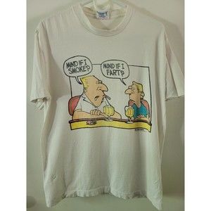 Vintage 90s Mind Of I Smoke Comic Tshirt White Mens Size Large